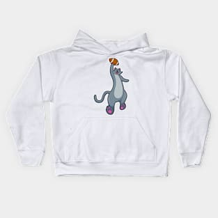 Cat as Football player with Football Kids Hoodie